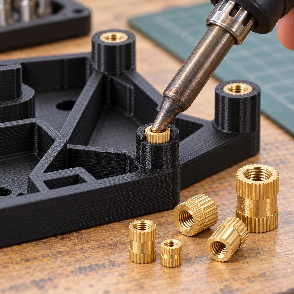M1.2-M6 Brass Knurled Threaded Insert Nuts Heat Set Inserts for Plastic 3D Printer Injection Molding Embedded Fasteners Hardware
