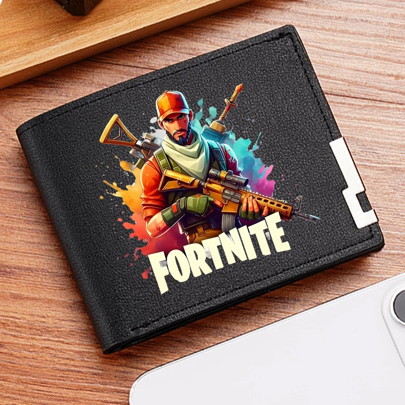 Fortnites Men's Wallets Game Fortress Night PU Leather ID Card Holders Multi-card Slot Folding Short Coin Purses Boys Xmas Gift