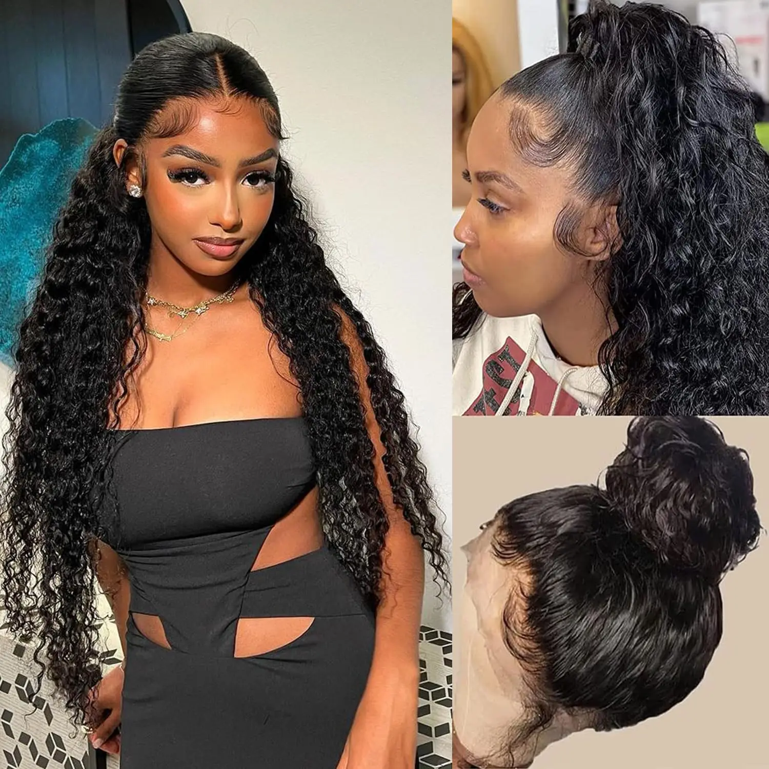 40inch Deep Wave 13x6 HD Lace Front Wigs Human Hair 180% Human Hair Curly Lace Frontal Wig 13x4 HD Lace Frontal Wigs for Women