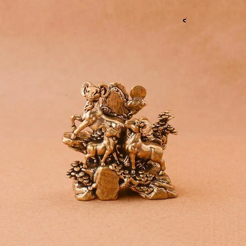 New San Yang Kai Tai Ornaments Attract Wealth Home Desktop Tea Pet Ornaments Feng Shui Good Luck For Home Office Decor Gifts
