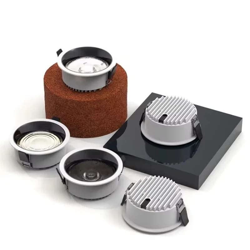 

Встраиваемый светодиодный светильник с высокой эффективностью 7W 10W 12W 15W, антибликовый COB-светильник 18W 20W, белый/черный, для дома и отелей