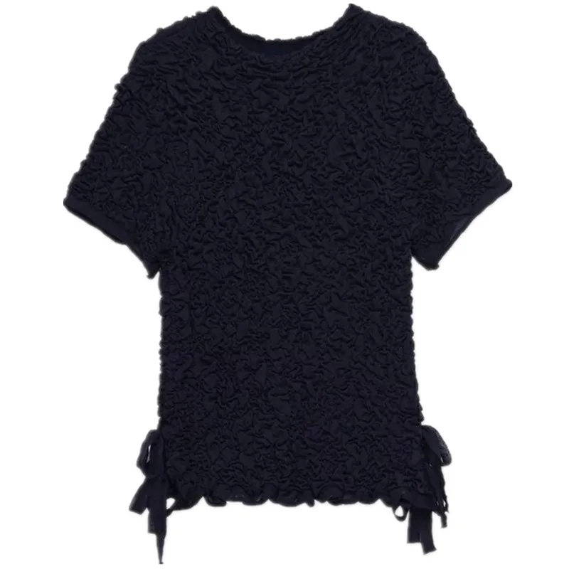 

Женский вязаный топ ort Sve round Ne с узлом New Autumn Faion 2025 Slim Fit Sle round Ne Design