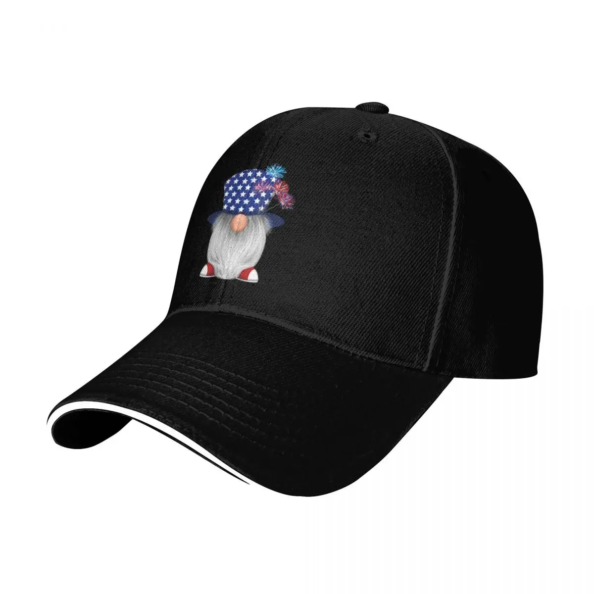 Uncle Sam Gnome Baseball Cap Quick Dry Performance Cotton Twill Breathable Contrast Two Tone Brim
