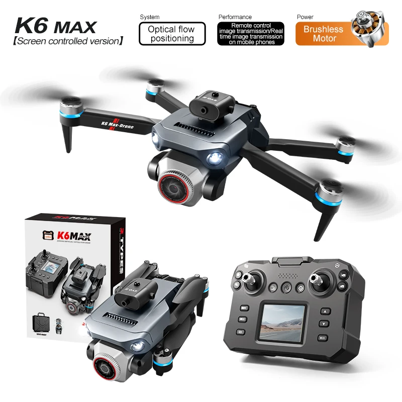 K6 MAX UVA Mini Drone Camera 8K Professional FPV Dron with 4K Camera RC Quadcopter Aerial Aircraft Obstacle Avoidance Helicopter