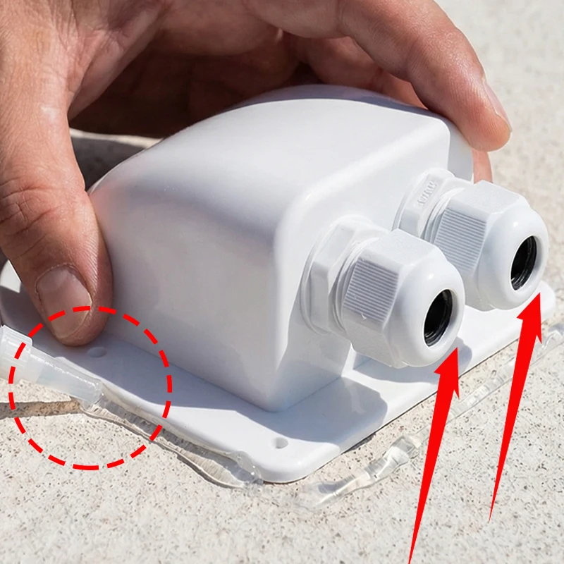 

Roof Wire Entrance Cable Connector Bracket Double Hole Car Accessories Caravan Solar Car Junction Box Cable Entrance Ground Box