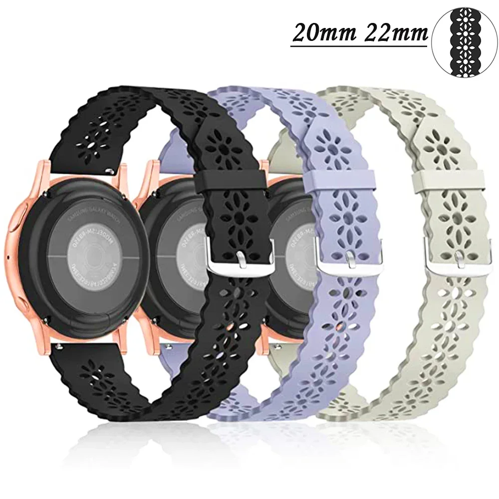 Lace Band for Samsung Galaxy watch 7-6-5-4-6 Classic/Active 2 40mm/44mm sport Silicone 20mm 22mm bracelet huawei gt 3-2-2e Strap