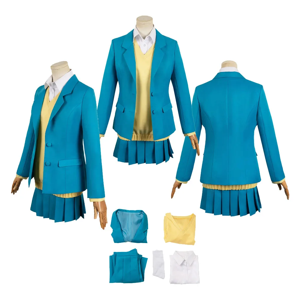 Kano Cos Chinatsu Cosplay Female Blue School Uniform Set Anime Cosplay Costume Outfits Halloween Carnival Suit