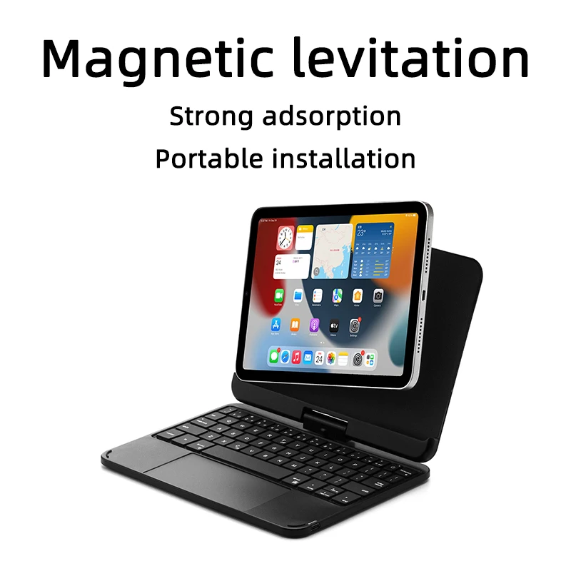 Чехол Magic Keyboard для iPad Mini 6, Магнитный чехол, Складная Вращающаяся клавиатура с подсветкой, испанская, русская, Корейская Раскладка