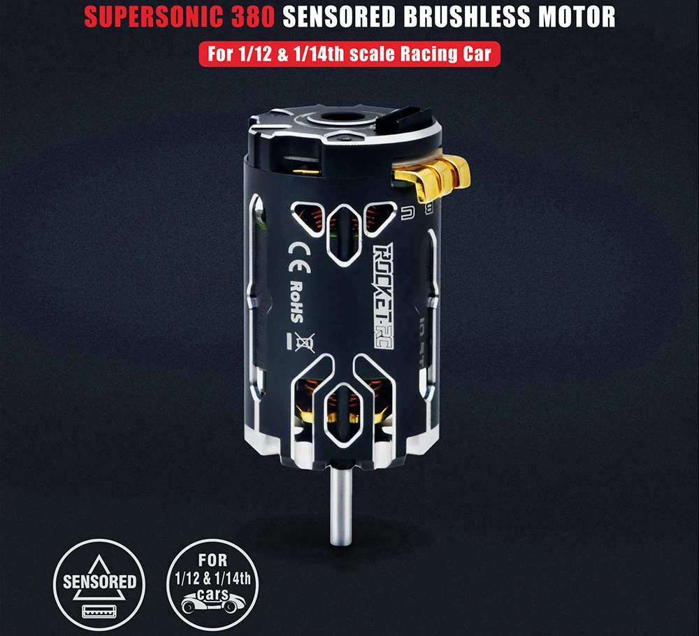 Surpass Hobby Rocket-RC Supersonic 380 8.5T 10.5T 13.5T 17.5T 2-3S Bürstenloser Sensormotor 80A 6-11V ESC für 1/12 1/14 RC-Auto – Detail 7