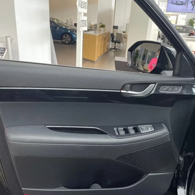 

3d наклейка для Hyundai Palisade 2020-2023, оконное стекло автомобиля, переключатель подъема, панель, накладка, детали, абс, углеродное волокно