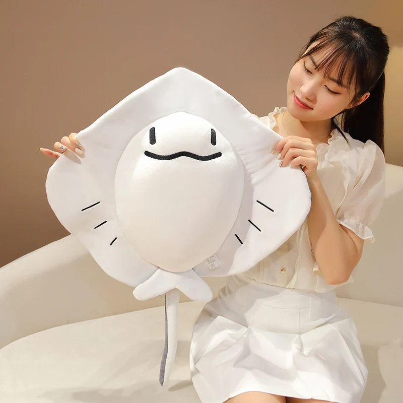 Kawaii Manta Ray Plush Toys Ray Doll Throw Pillow Soft Stuffed Fish Toy Sofa Cushion Sleeping Pillows Gift Girls Child