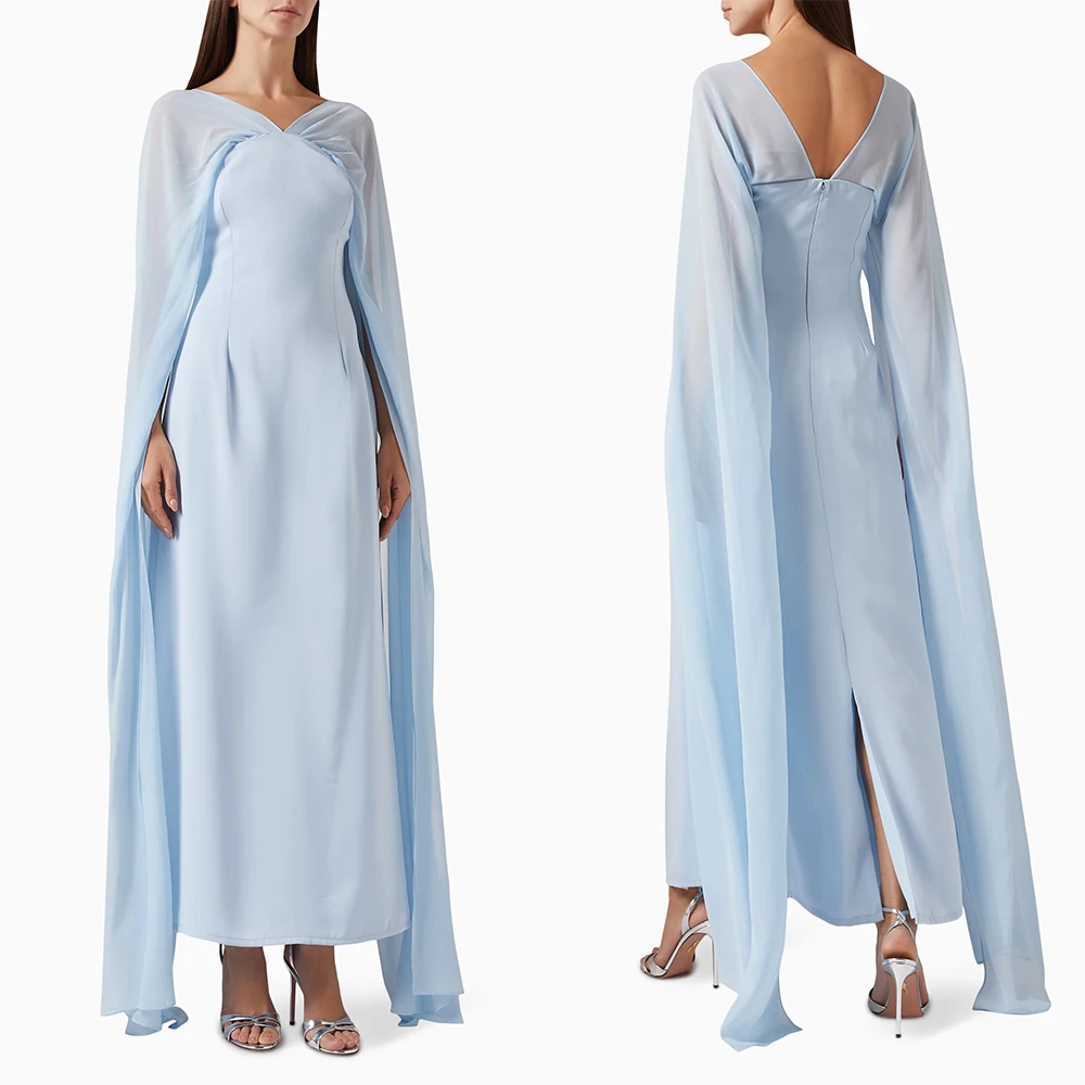 Customized Strapless Ankle Length Blue Wedding Party Dresses Zipper Woman Robe Pour Mariage Invité Платье Корейский Стиль Dress