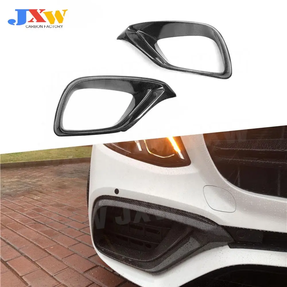 

Carbon Fiber Front Bumper Air Vent Outlet Cover Trim For Benz E Class W213 E63 E200 2017-2019 Car Styling FRP FogLamp Vent Trim