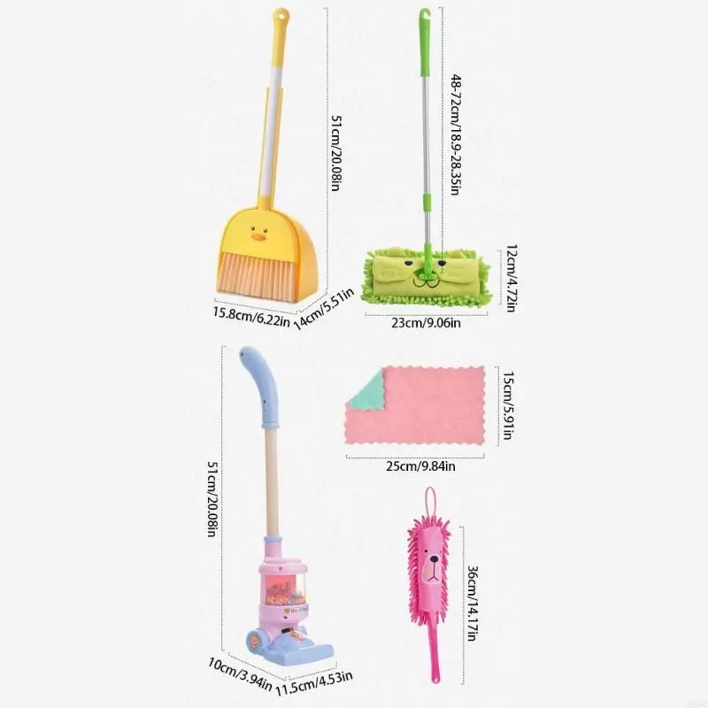 Ensemble jouets nettoyage éducatif M89C avec une toussinet à balai pour le développement des compétences préscolaires
