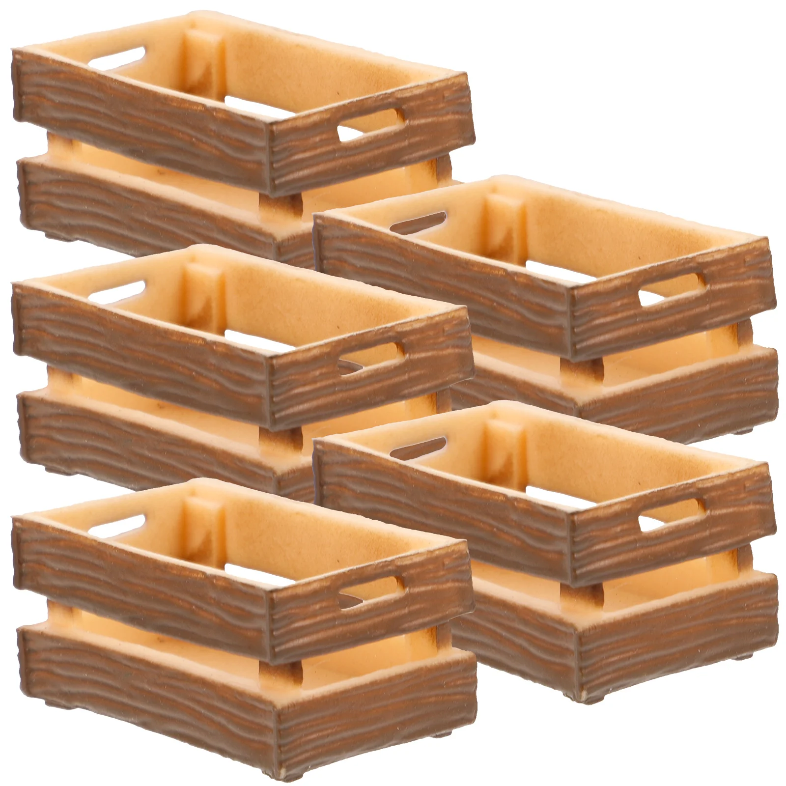 5 Pcs Toy House Wooden Frame Miniature Things Furniture and Accessories Props Tiny Decorations Dollhouse Crate