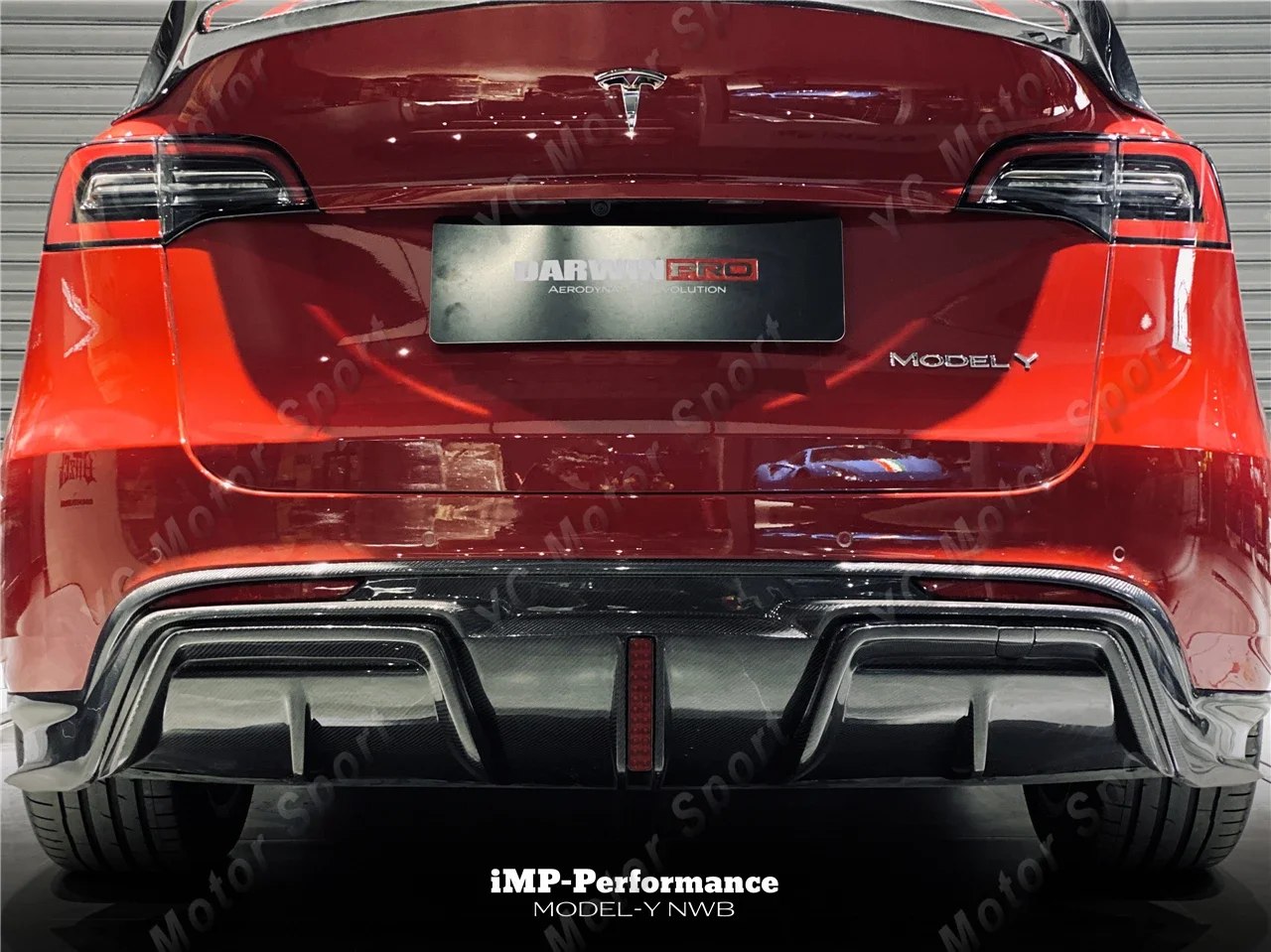 

Car Accessories Carbon Fiber iMP Performance Style Rear Diffuser Fit For 2020-2022 Tesla Model Y Rear Diffuser Bumper Lip