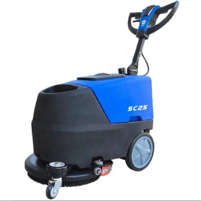SC25D Wireless Automatic Walk Behind Washing Cleaning Manual Floor Scrubber Machine For School/hotel/workshop/driveway Station