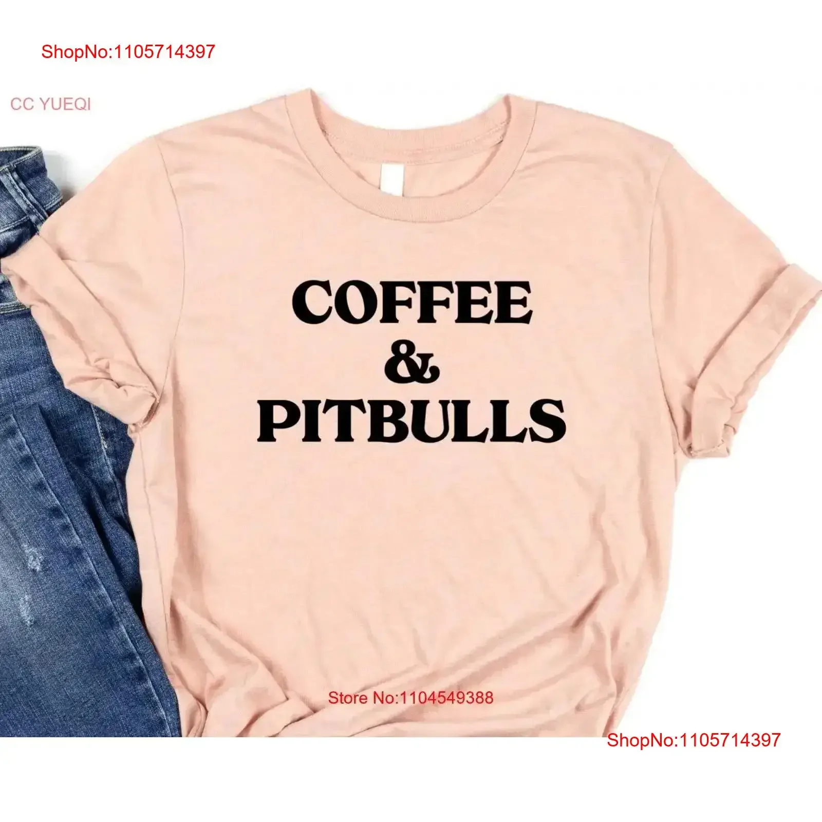 Coffee and Pitbulls Pit Bull Mom Lover Drink Pet my Pitbull Funny Pittie T Shirt for Drinker vintage Washed Versatile