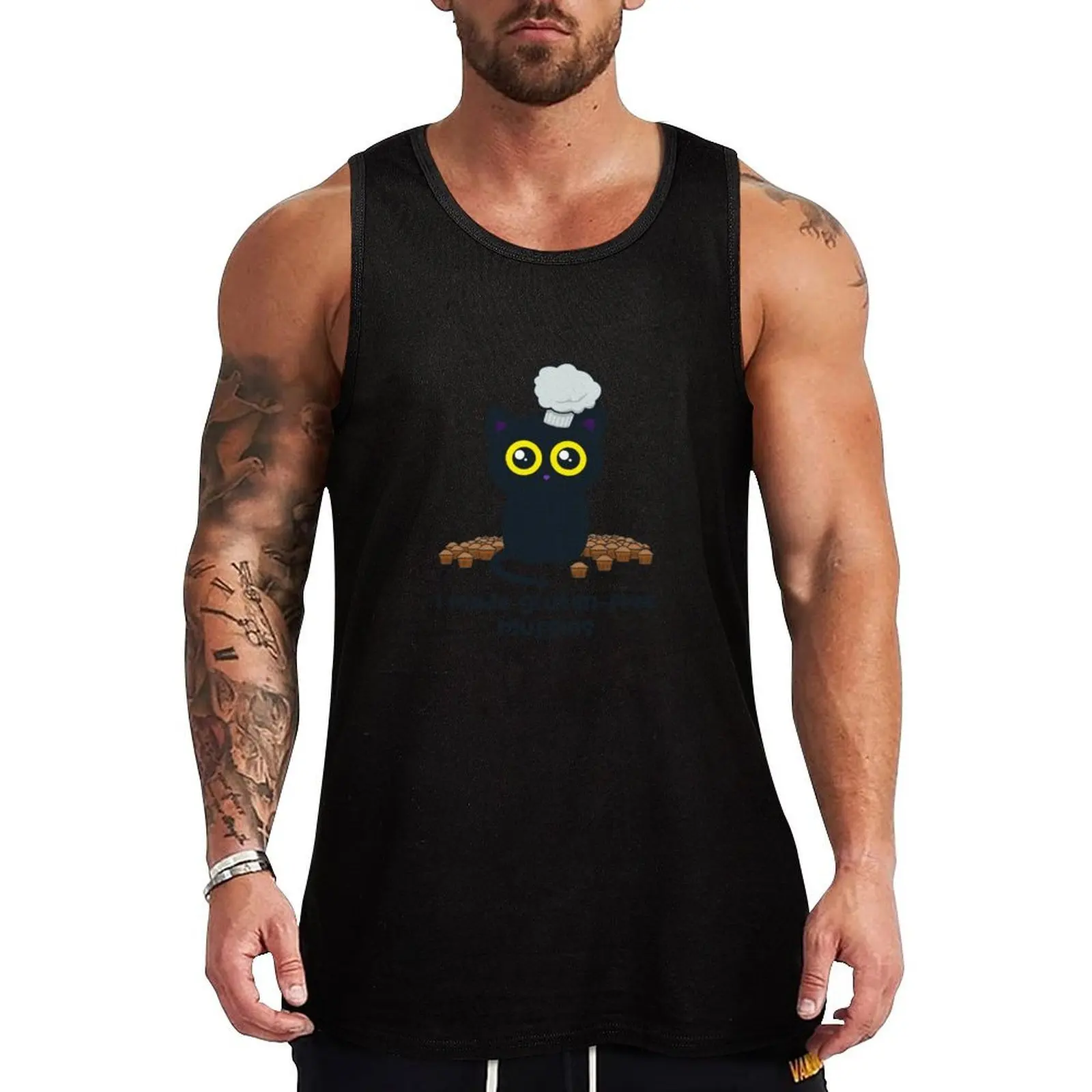 I Made Gluten-free Muffins - Baking Cat Tank Top Street Style Casual Tank Top Urban Sleeveless Top