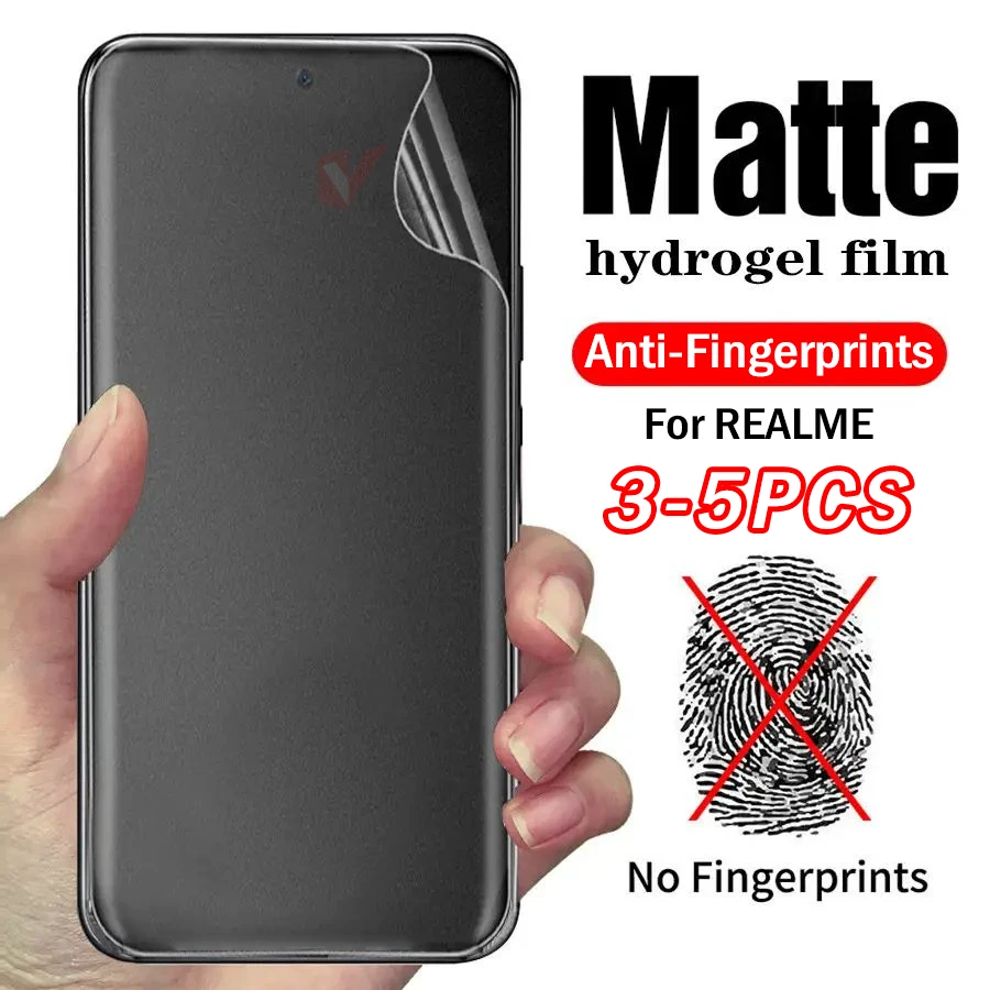 

3-5 шт. антибликовая матовая силиконовая гидрогелевая мягкая пленка для Realme 14 13 12 11 10 9 Pro Plus 4G 5G Q3S Q3 Q5 Pro Защитная пленка для экрана