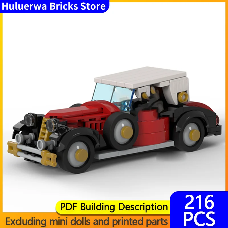 

Speed Hypercar Model MOC Building Bricks Luxury Vintage Roadster Modular Technology Gifts Holiday Assemble Children Toys Suit