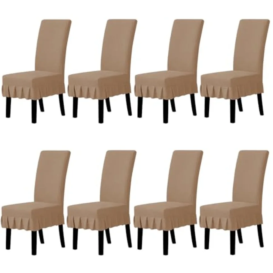 

Easy-Going Dining Chair Covers Stretch Parsons Chair Slipcover with Skirt Chair Covers for Dining Room Restaurant Banquet