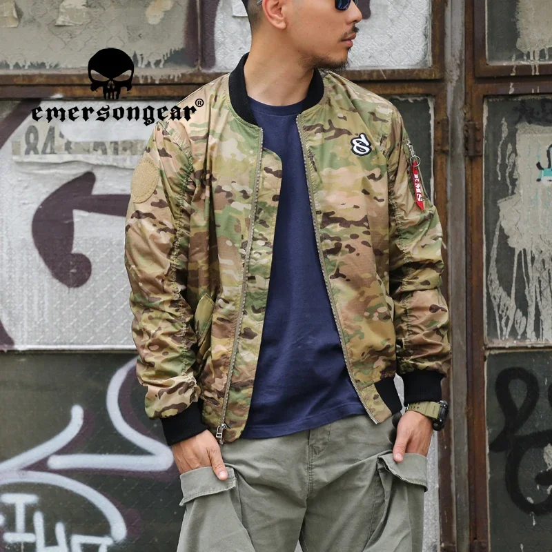 Emersongear Chiến Thuật MA1 Bomber Phong Cách Áo Khoác Bóng Chày Thể Thao Đi Bộ Đường Dài Dạo Phố Áo Khoác Nam Hàng Quần Áo Khoác Ngoài Multicam