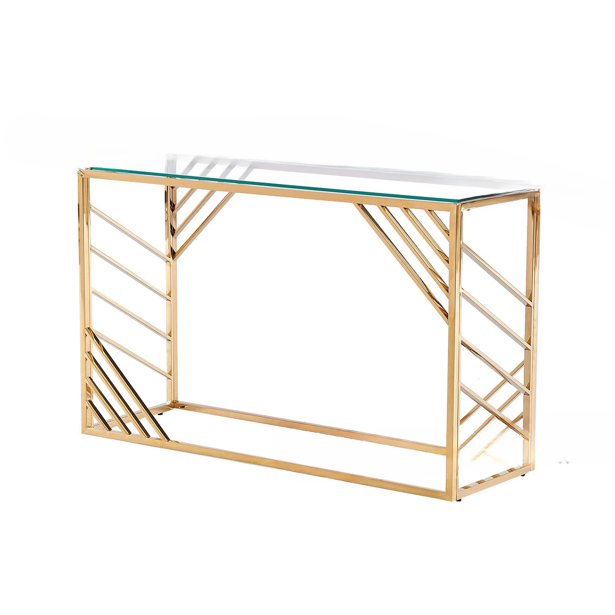 Italian gold side table, entrance shelf, table, living room coffee table set, modern light luxury small apartment glass coffee t