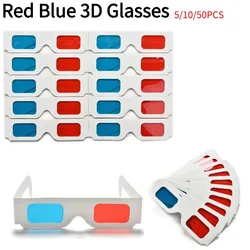 Red Blue 3D Glasses Cardboard Paper Glasses For Dimensional Anaglyph TV Movie DVD Game Various Viewing Demand 3D Movie Glasses