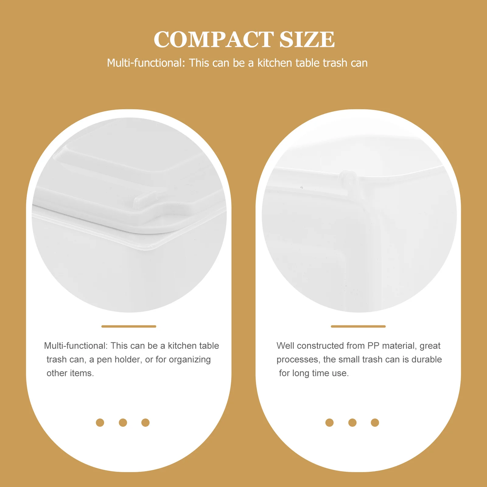 

Desktop Trash Can Mini Size Portable Waste Bin for Home Office Study Room Organizer Small Garbage Bucket with Cover Space Saving