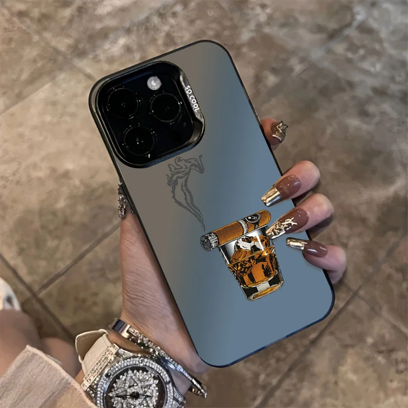 

Cigar art style phone case for iPhone 17 16 15 14 13 12 11 Pro/ Max/Plus shock-proof rear cover anti-fingerprint