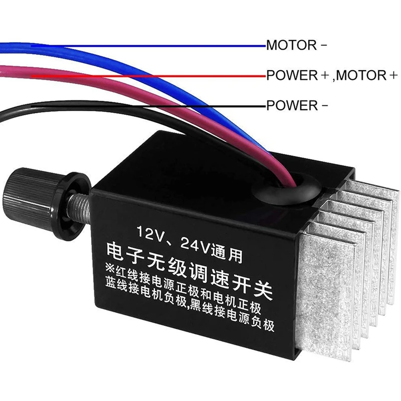 Regolatore di velocità del motore 1Pc DC 12V/24V 10 A interruttore del regolatore di velocità del motore per il controllo del riscaldatore della