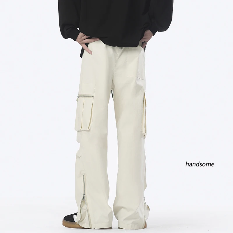 Half-zip Multi-pocket Trousers Men Windproof Waterproof Quick Drying Cargo Pants Outdoor Lightweight Mountaineering Pants