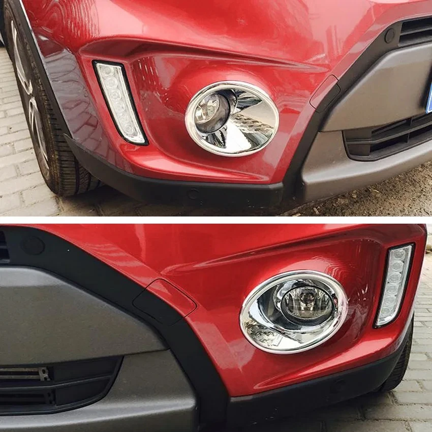 For Suzuki Vitara 2016 - 2021 2022 2023 ABS Chrome Front Frame Trim Fog Lights Lamp Decorative Strips Cover 2pcs Car Accessories