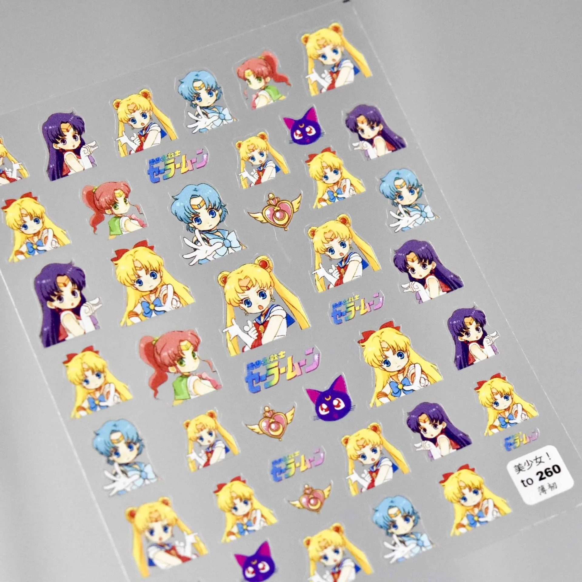 1 Stück Neue 5D Sailor Moon Nagelaufkleber Tsukino Usagi Luna Selbstklebende Nagelkunst-Accessoires Kawaii Mizuno Ami Nagelteile – Detail 1