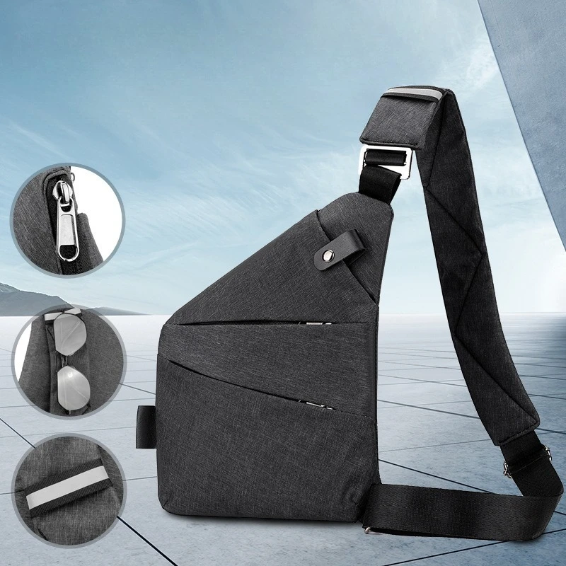 

Мужская и женская водонепроницаемая нагрудная сумка из нейлоновой ткани, левое плечо, правая сумка на плечо, большая вместительная нагрудная сумка для хранения
