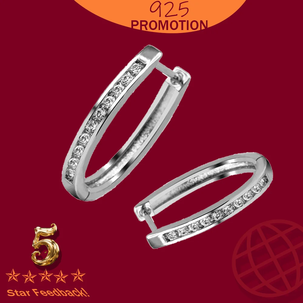 

Female Luxury Crystal Round Stud Earrings Vintage 925 Sterling Silver Wedding Jewelry White Zircon Stone Earrings Wholesale 2025