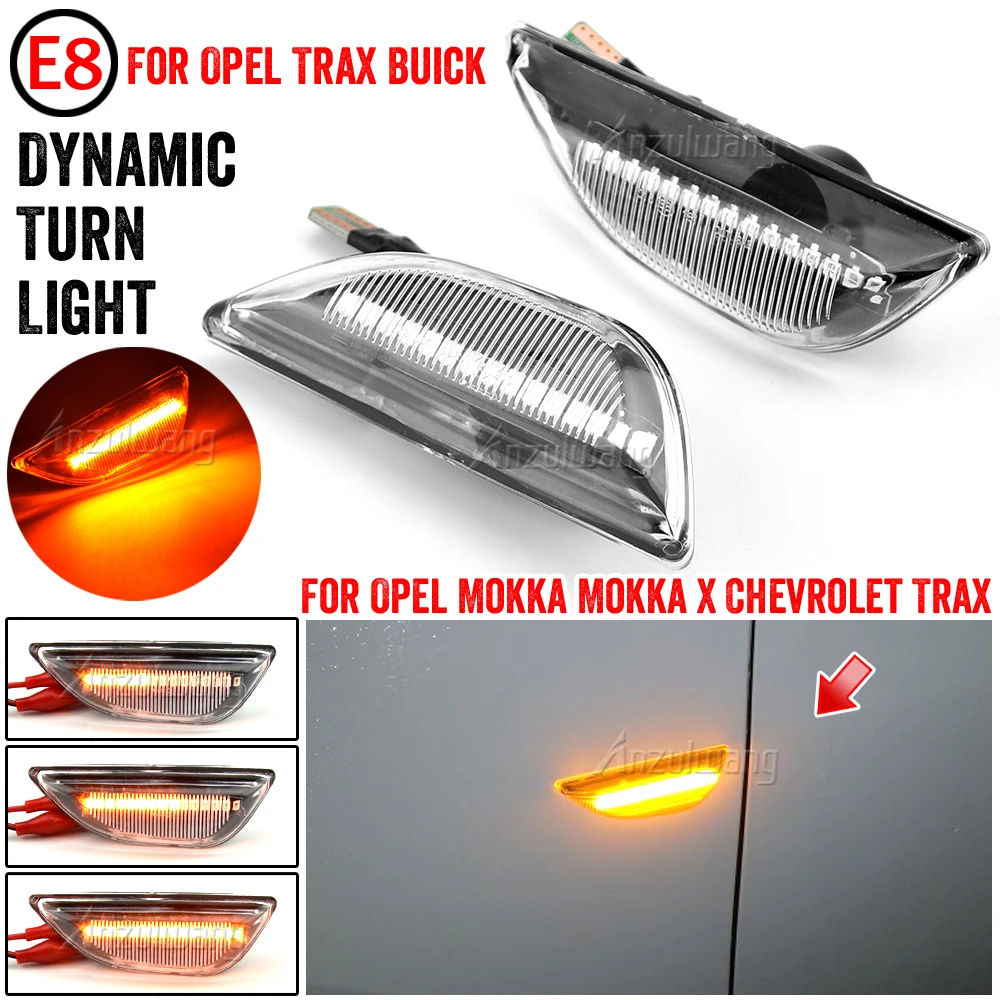 

2pcs Dynamic LED Side Marker Lights Flowing Turn Signal Light For Opel Mokka Mokka X Chevrolet Trax Buick Encore 2013-2020