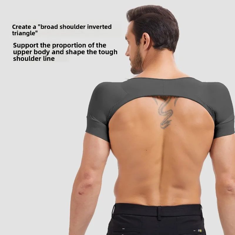 Men Seamless Invisible Shoulder Pads Broad Square Shoulders Muscle Enhancer Anti Slip Sagging One Piece Design Perfect Posture