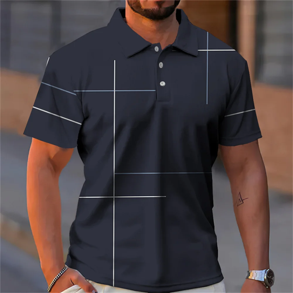 Summer's Best-Selling Men's Striped POLO Shirt Men's business affairs Comfort Street Style golf Men's clothes Tops Striped Polo