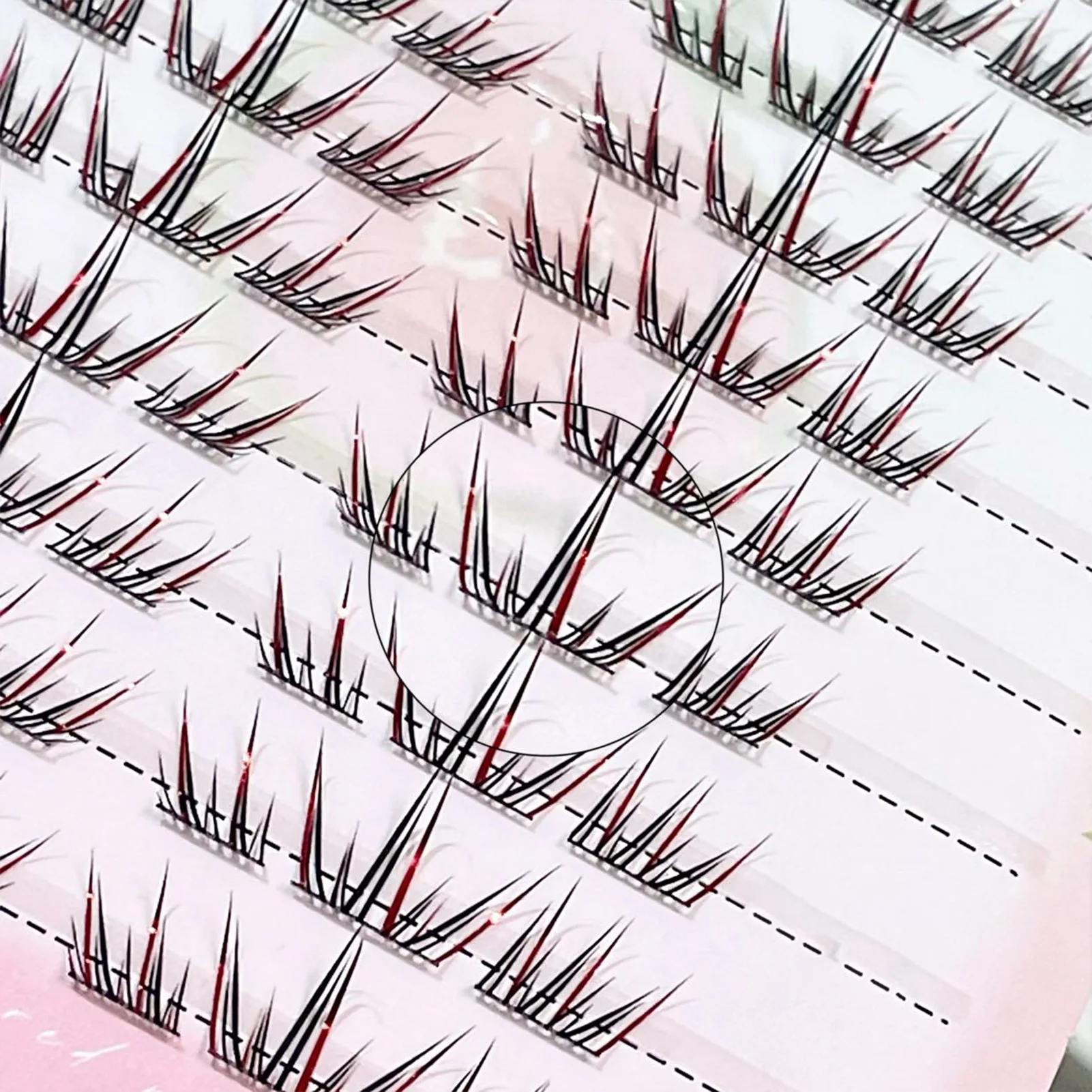 Diy cosplay cílios postiços coloridos extensões de cílios vermelho escuro aparência natural efeito 3d chicote individual natural maquiagem diária