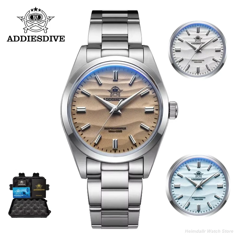 ADDIESDIVE Quartz Watches AD2030 Japan VH31 Quartz Movment Mineral Glass Stainless Steel 100M Waterproof Men's Wristwatches