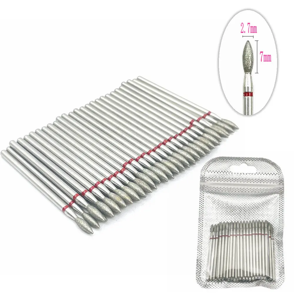 50pc Diamond Nail Drill Cuticle Clean Bit Set Milling Cutter for Manicure Electric Cutter Bits Accessories Dead Skin Remove Tool