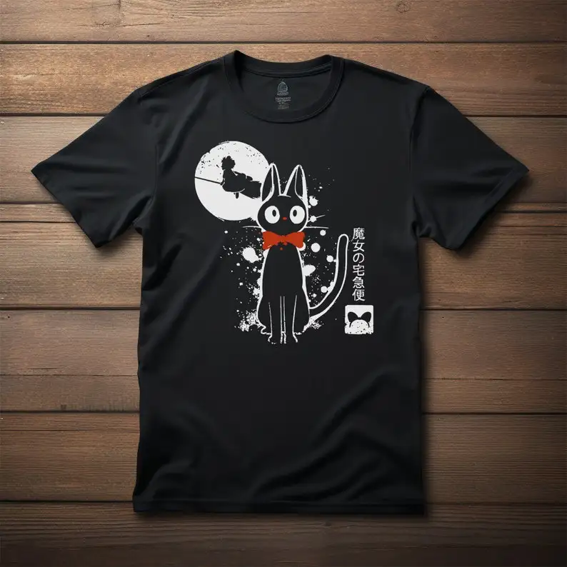 Inked Kiki Cat T-shirt Japan Anime Movie Fan Tee Shirt Unisex Black Shirt - Anime T-shirt, Manga Shirt, Birthday Christmas Gift