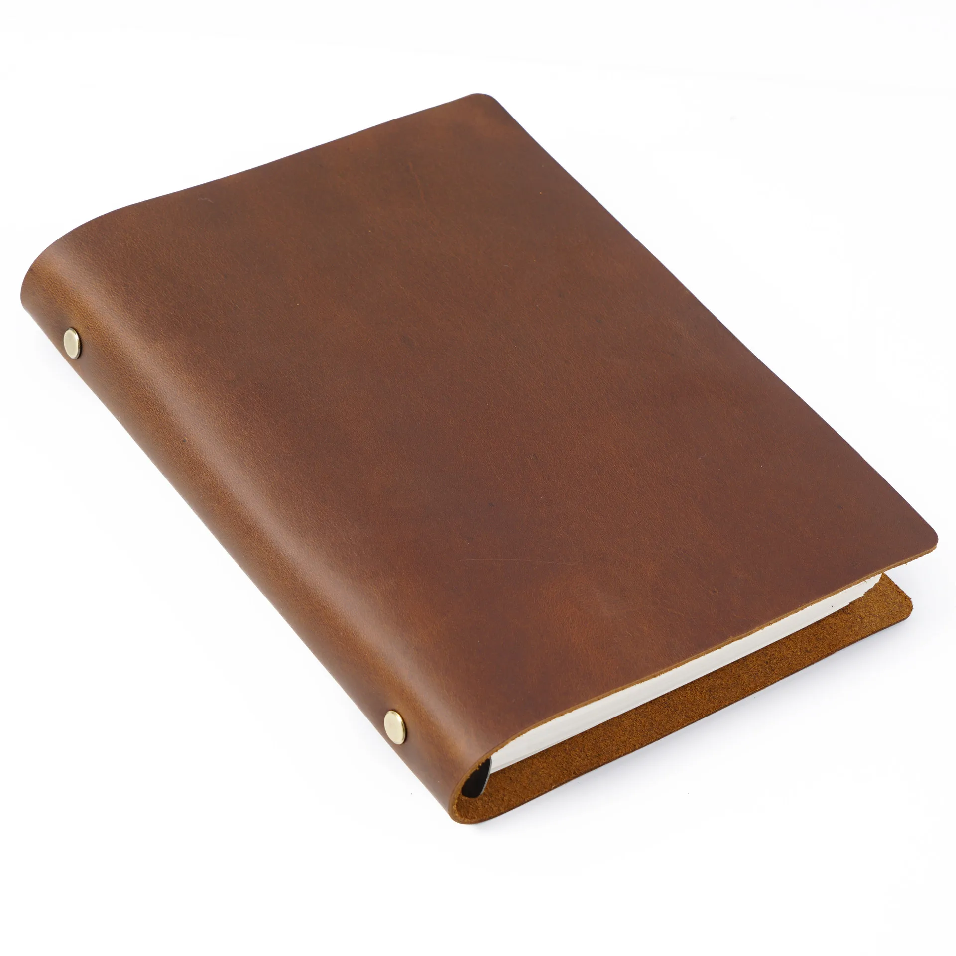 AIGUONIU Genuine Leather Handmade A6 Size Ring Planner Vintage Unisex Notebook With 6-hole Binder Sketchbook Notepad Wholesale