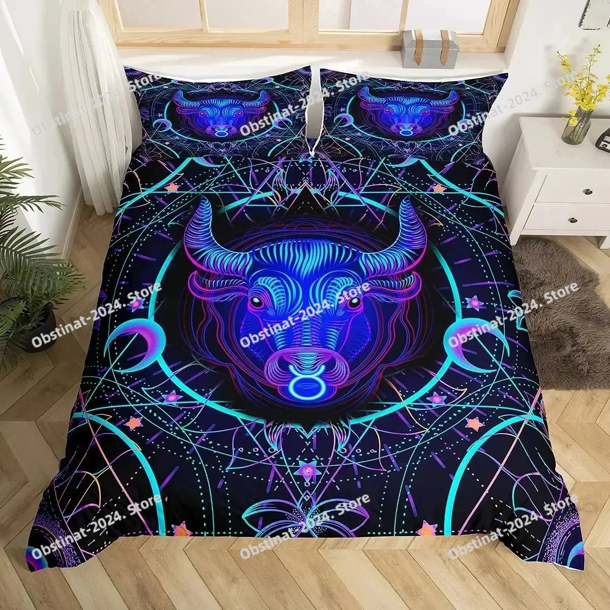 

Gemini King Queen Duvet Cover Constellation Horoscope Comforter Cover Astrology Galaxy Bedding Set Star Polyester Quilt Cover