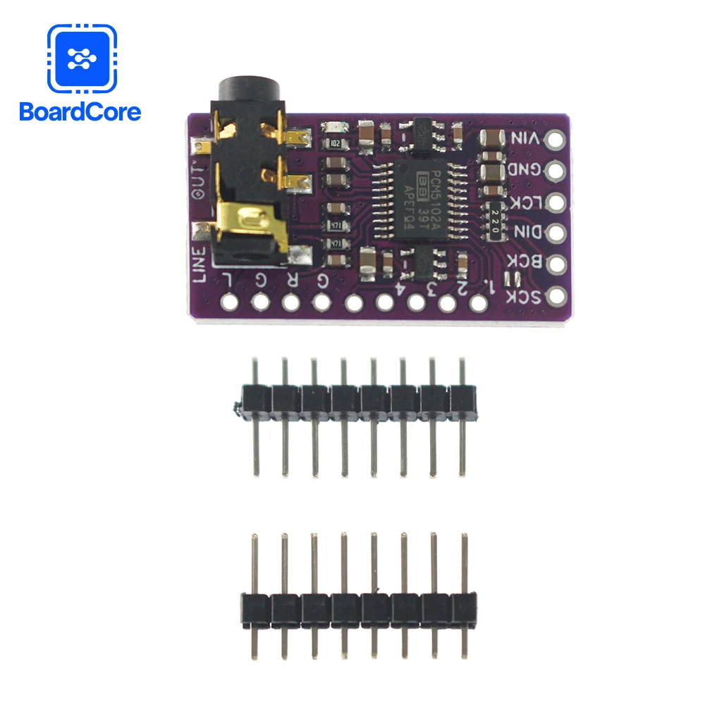 PCM5102 Модуль декодера аудио ЦАП Интерфейс I2S/IIS Плата модуля цифрового аудиоплеера для стереосистемы Raspberry Pi DIY