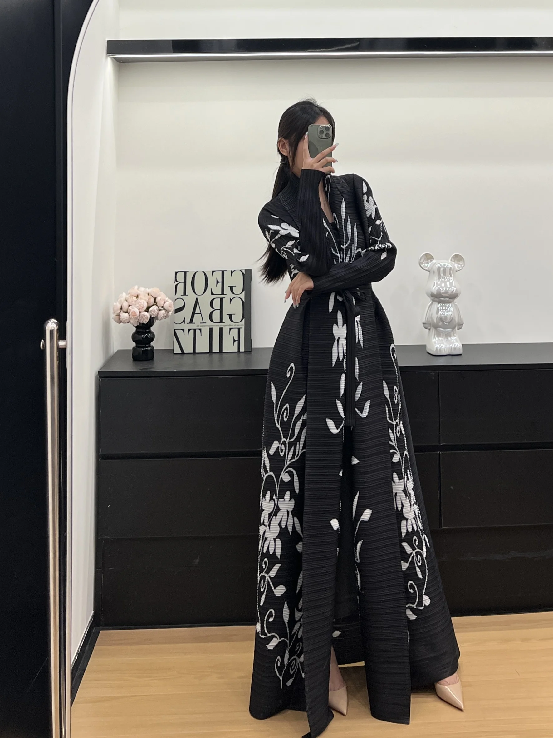 

Miyake Pleated Printed Jacket Spring 2025 New Comfortable Casual Cardigan Robe
