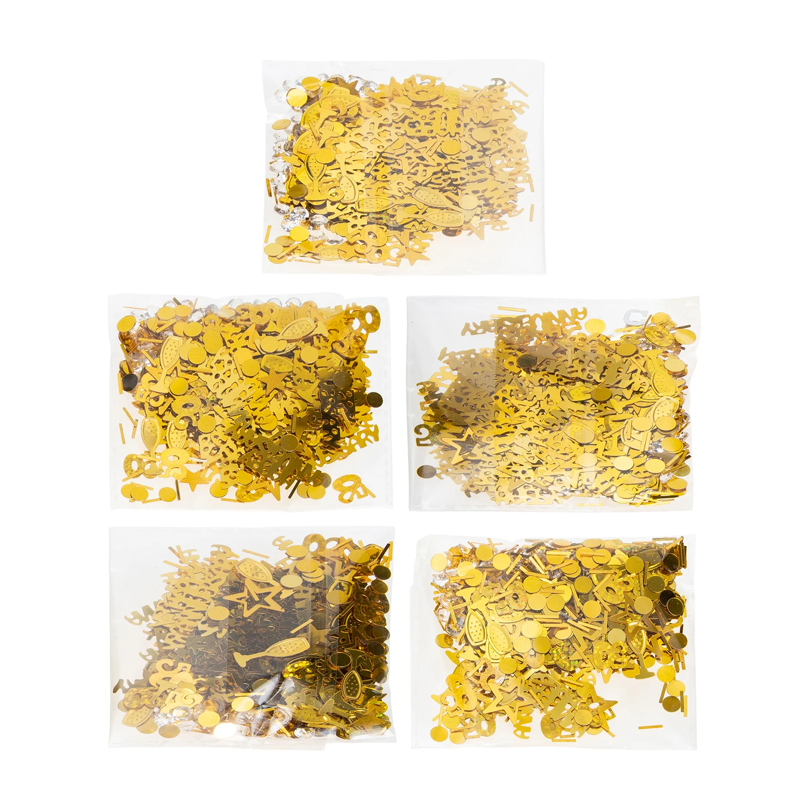 

5pcs 5 Bags Glitter 50Th Anniversary Confetti Shiny Sequin Decor For Wedding Party Festival Celebration Event Decoration Party