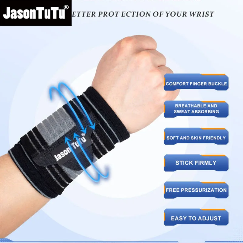 JASONTUTU 1PCS Adjustable Wrist Support Brace Brand Wristband Men and Women Gym Wrestle Professional Sports Protection Wrist ﻿